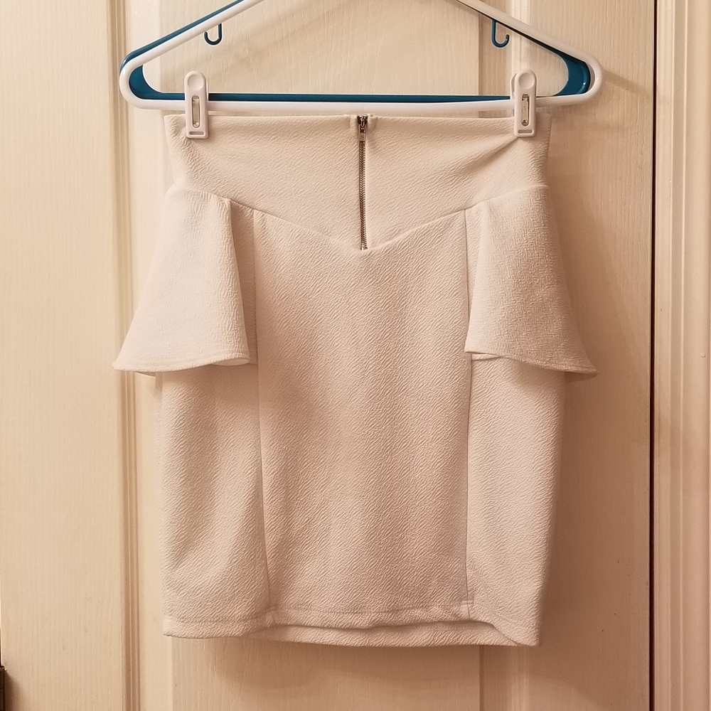 White peplum skirt